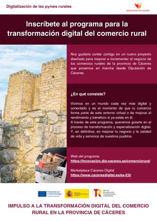 Imagen Programa de Impulso a la transformación digital del comercio rural de la provincia de Cáceres
