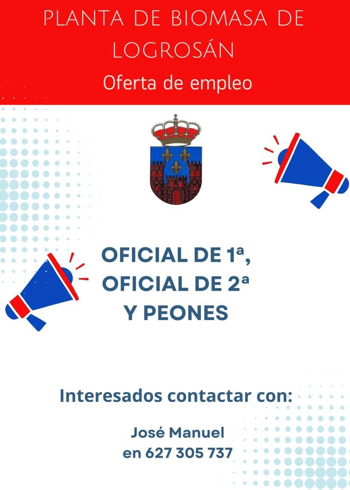 Imagen Planta Biomasa. Oferta de Empleo: Oficial de 1ª, Oficial de 2ª y Peones.