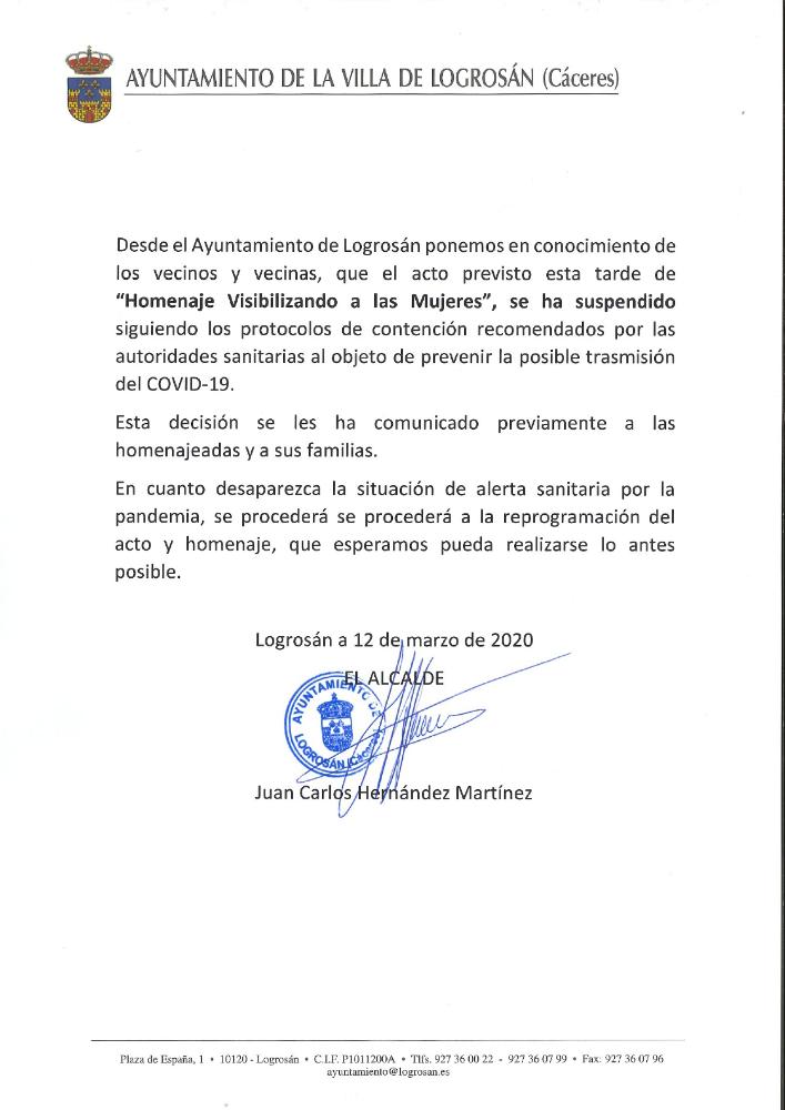 Imagen Aplazamiento Homenaje Visibilizando a las Mujeres