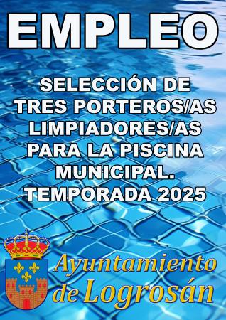 Imagen BASES PARA LA SELECCIÓN DE TRES PORTEROS/AS LIMPIADORES/AS PARA LA PISCINA MUNICIPAL. TEMPORADA 2025