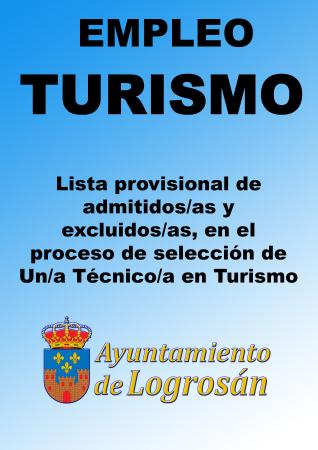 Imagen Lista provisional de admitidos/as y excluidos/as, en el proceso de selección de Un/a Técnico/a en Turismo
