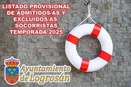 Imagen LISTADO PROVISIONAL DE ADMITIDOS/AS Y EXCLUIDOS/AS. SOCORRISTAS TEMPORADA 2025